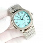 Swiss Copy Patek Philippe Nautilus Baby Blue SS 35.2mm Women Watch